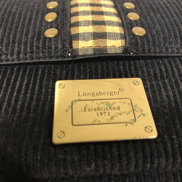 Longaberger wallet / shoulder bag, material is black corduroy and faux leather - Picture 3 of 11